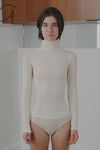 BASERANGE Turtleneck T-shirt sweater TTOMT series collection Organic cotton Portugal BAS-TTOMT-RI-000-MIBAI Off-white